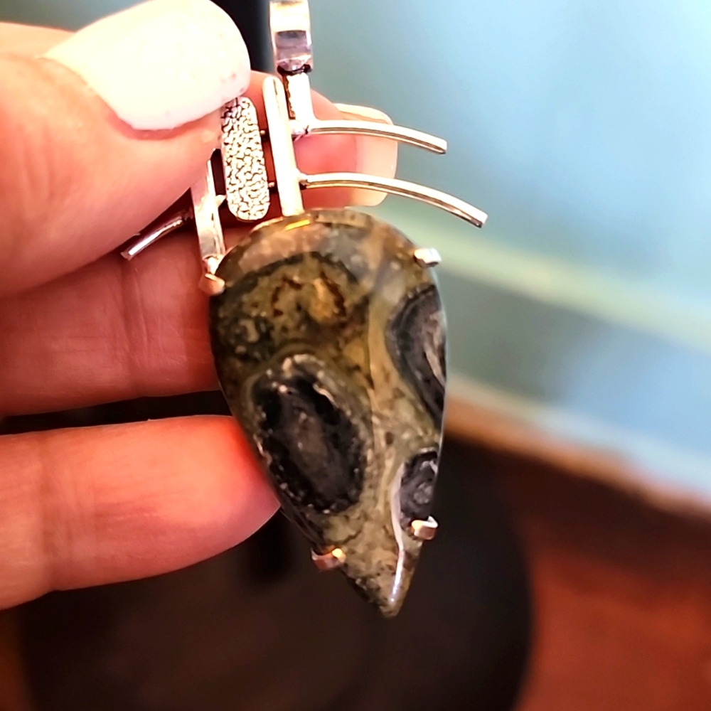 Kambaba Jasper and sterling silver Pendant
